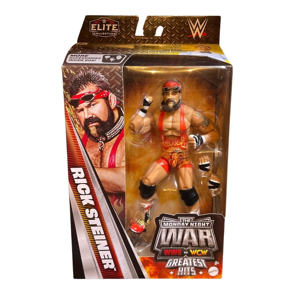 WWE Elite Rick Steiner Monday Night War Greatest Hits BAF Action Figure In Hand